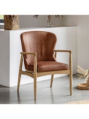 Gallery Home Antique Brown Codie Leather Armchair - Image 1 of 6