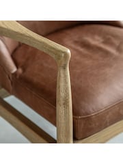 Gallery Home Antique Brown Codie Leather Armchair - Image 3 of 6
