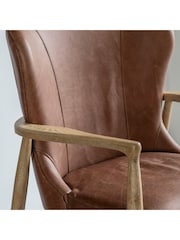 Gallery Home Antique Brown Codie Leather Armchair - Image 7 of 10