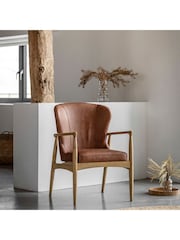 Gallery Home Antique Brown Codie Leather Armchair - Image 9 of 10