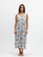 Nora Rose Crane Print Long Jersey Nightdress - 圖片 2，共 4