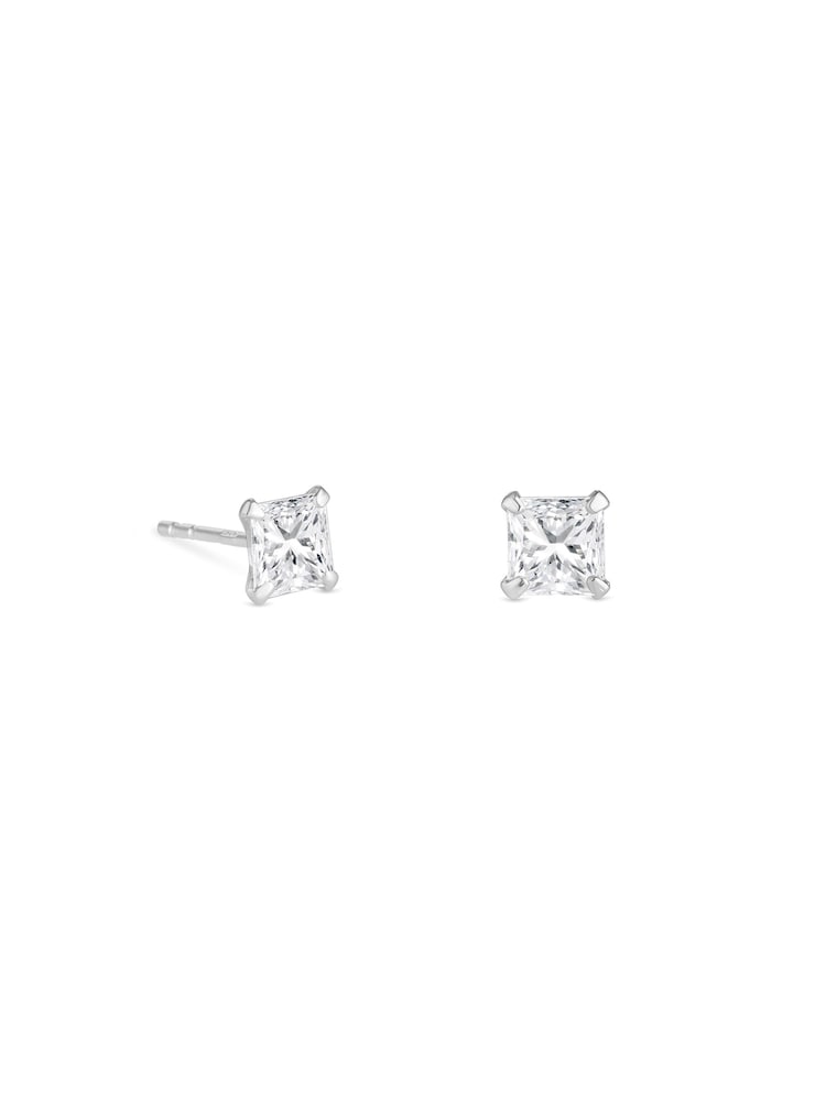 Simply Silver Silver Cubic Zirconia Square Stud Earrings - Image 1 of 3
