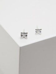 Simply Silver Silver Cubic Zirconia Square Stud Earrings - Image 3 of 3