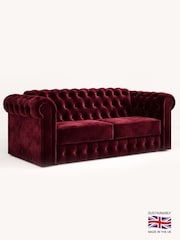 Jay-Be Luxe Velvet Shiraz Red Chesterfield 3 Seater Sofa Bed - Image 2 of 6