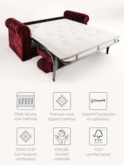 Jay-Be Luxe Velvet Shiraz Red Chesterfield 3 Seater Sofa Bed - Image 3 of 6