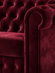 Jay-Be Luxe Velvet Shiraz Red Chesterfield 3 Seater Sofa Bed - Image 4 of 6