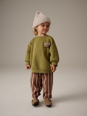 Green Sweatshirt and Barrel Leg 100% Cotton Joggers Set (3mths-7yrs) - Image 1 of 10