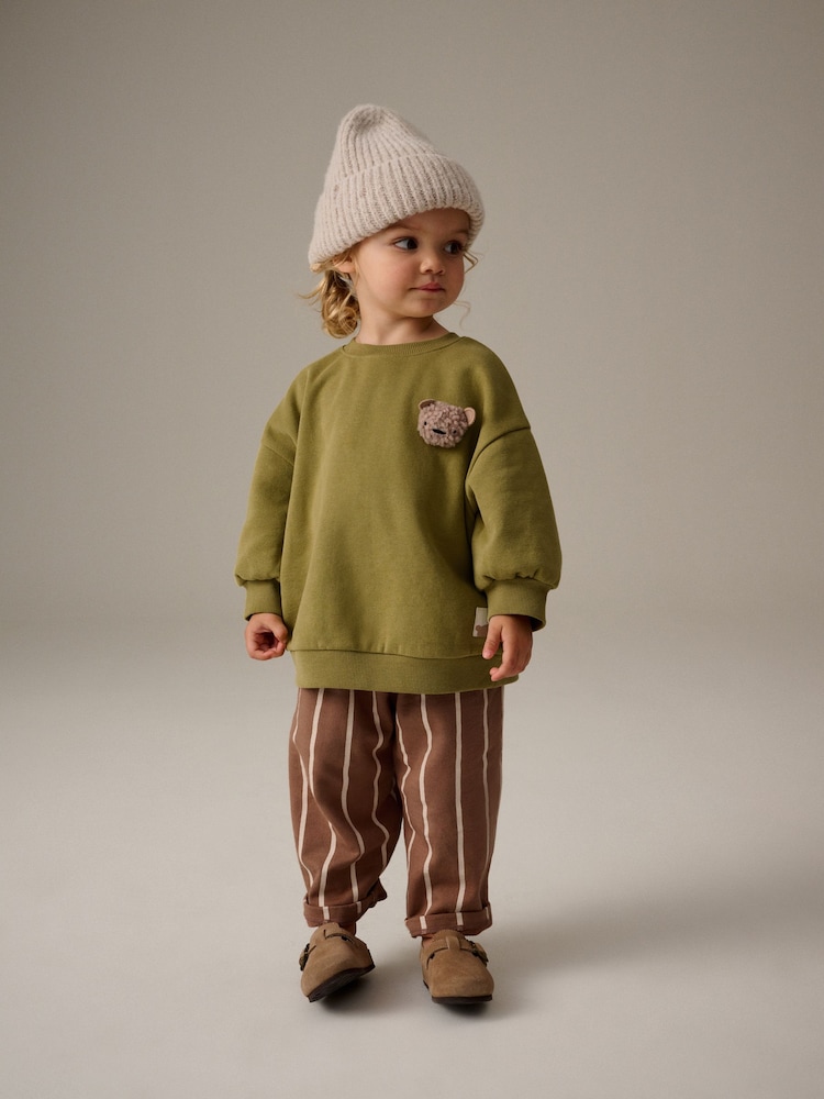 Green Sweatshirt and Barrel Leg 100% Cotton Joggers Set (3mths-7yrs) - Image 1 of 10