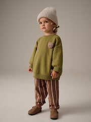 Green Sweatshirt and Barrel Leg 100% Cotton Joggers Set (3mths-7yrs) - Image 2 of 10
