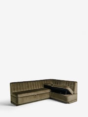 Plush Chenille Moss Green Anderson Storage Right Hand Dining Bench - Image 10 of 14