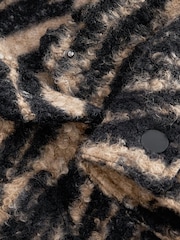 Neutral Borg Zebra Print Fleece Shacket - Image 7 of 7