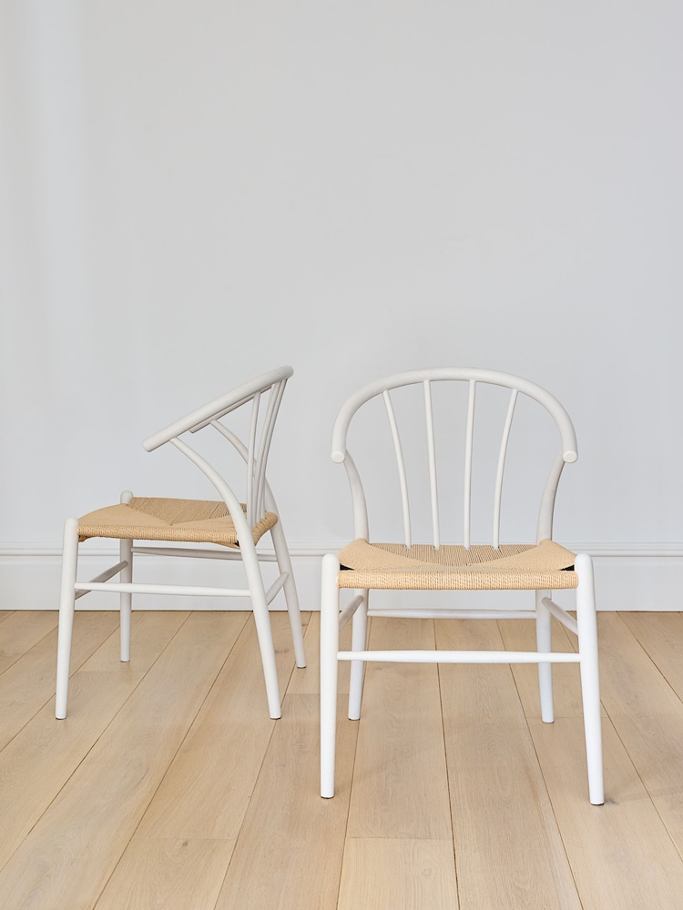 Jasper Conran London Set of 2 White Bray Dining Chairs - Image 2 of 7 Jasper Conran London Set of 2 White Bray Dining Chairs - Image 2 of 7