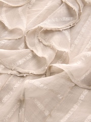 Neutral Sheer Long Sleeve Embellished Ruffle Blouse - Image 7 of 7
