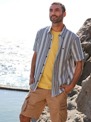 FatFace Ventnor Blue Variegated Stripe Shirt - Image 1 of 9