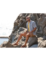 FatFace Ventnor Blue Variegated Stripe Shirt - Image 2 of 9