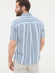 FatFace Ventnor Blue Variegated Stripe Shirt - Image 5 of 9