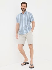 FatFace Ventnor Blue Variegated Stripe Shirt - Image 6 of 9