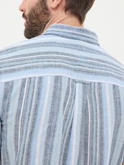 FatFace Ventnor Blue Variegated Stripe Shirt - Image 8 of 9