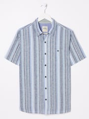FatFace Ventnor Blue Variegated Stripe Shirt - Image 9 of 9