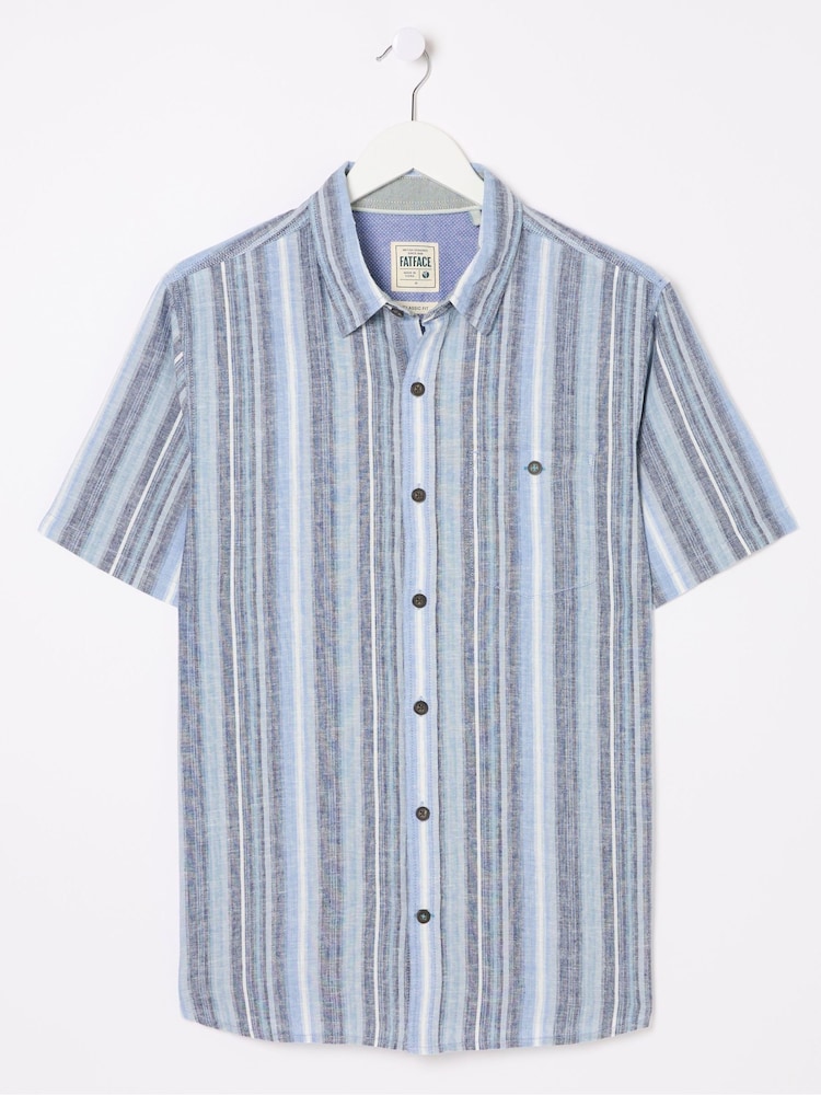 FatFace Ventnor Blue Variegated Stripe Shirt - Image 9 of 9