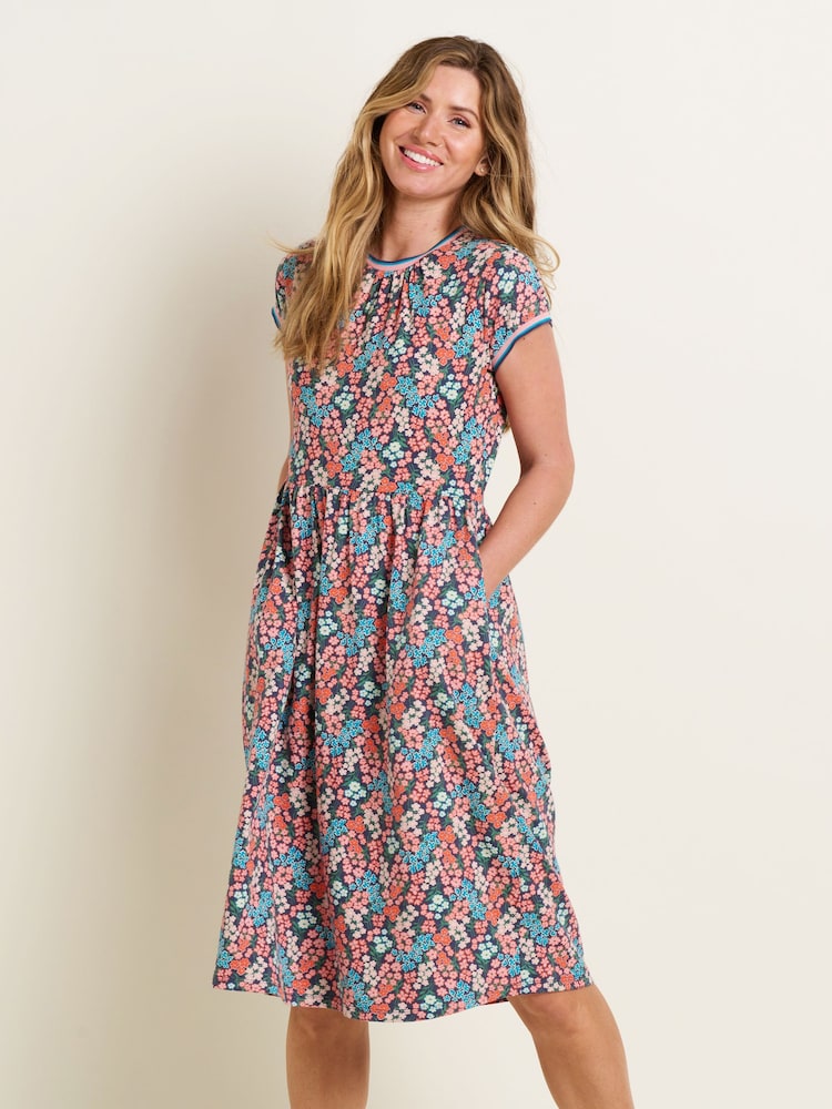 Brakeburn Red 100% Cotton Millie Midi Dress - Image 1 of 4