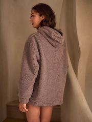 B By Ted Baker Cosy Borg Mink Brown Hoodie - Image 2 of 6