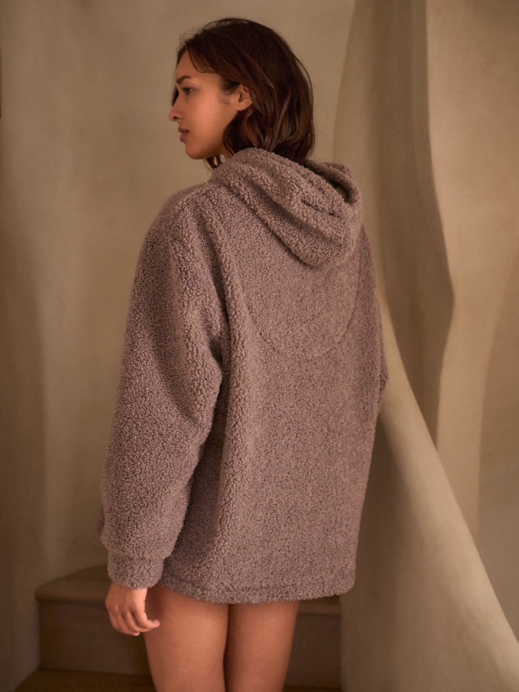 B By Ted Baker Cosy Borg Mink Brown Hoodie - Image 2 of 6