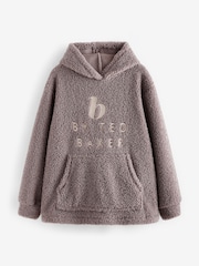 B By Ted Baker Cosy Borg Mink Brown Hoodie - Image 5 of 6