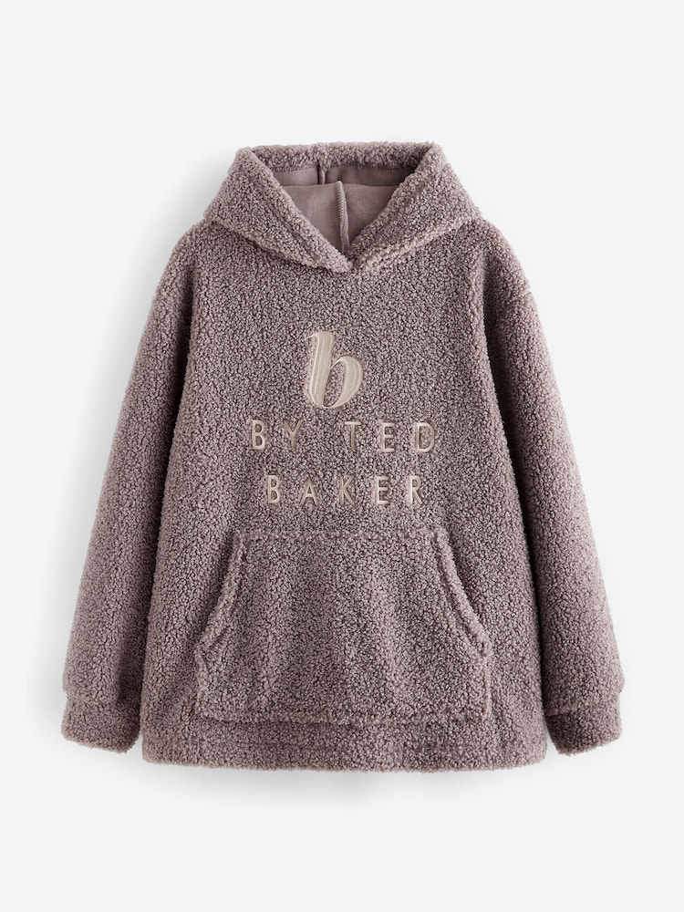 B By Ted Baker Cosy Borg Mink Brown Hoodie - Image 5 of 6