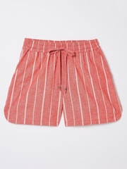 FatFace Tenby Red Linen Blend Stripe Shorts - Image 5 of 5
