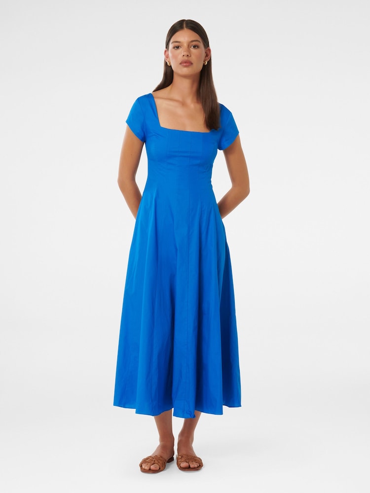 Forever New Blue Raleigh Cap Sleeves Midi Dress - Image 1 of 4