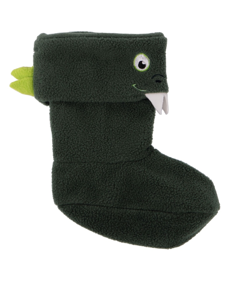 Totes Green Childrens Dinosaur Welly Liner Socks - Image 3 of 5
