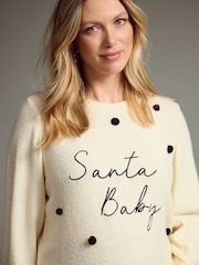 White Maternity Christmas Jumper - Image 1 of 9