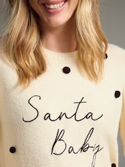 White Maternity Christmas Jumper - Image 5 of 9
