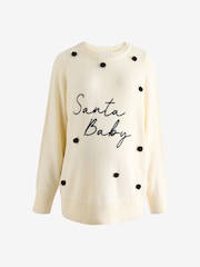 White Maternity Christmas Jumper - Image 6 of 9
