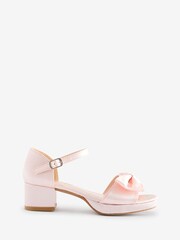 Monsoon Pink Satin Platform Sandals - Image 2 of 4