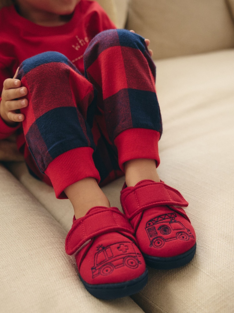 Red Transport Touch Fastening Cupsole Slippers - Image 1 of 1