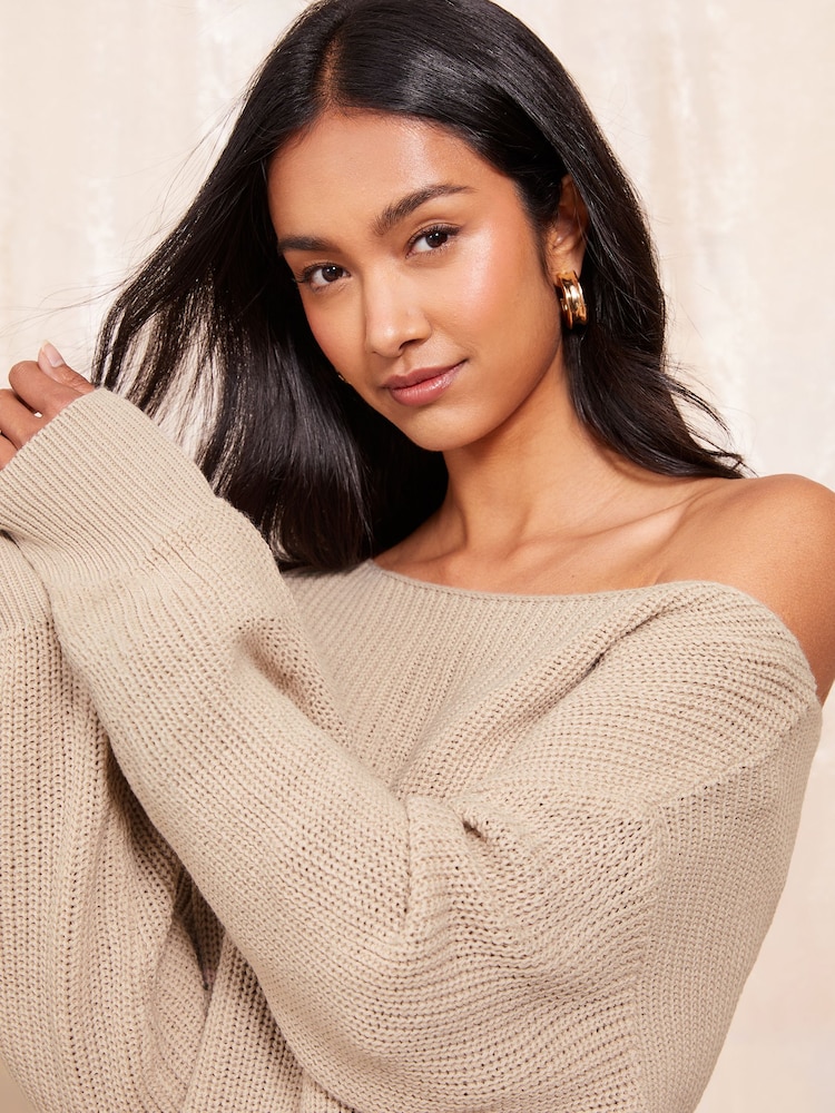 Friends Like These Stone Off The Shoulder Jumper - Image 2 of 4