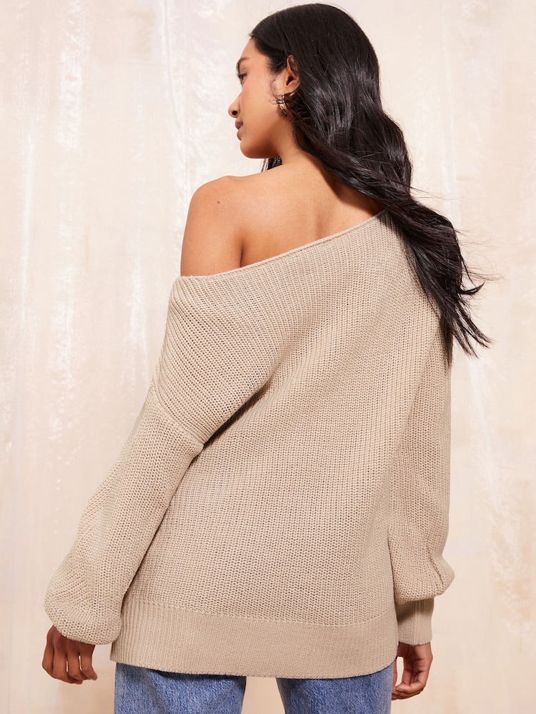Friends Like These Stone Off The Shoulder Jumper - Image 4 of 4
