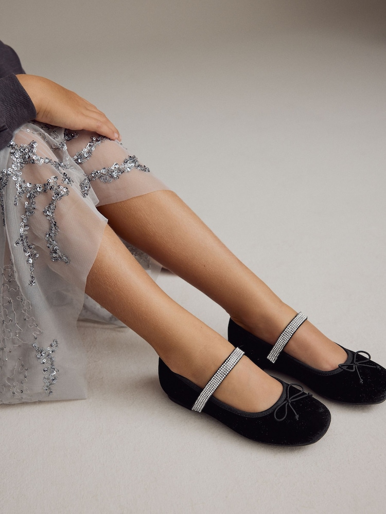 Schwarz - Glitter Strap Mary Jane Occasion Shoes - Bild 1 von 8 Schwarz - Glitter Strap Mary Jane Occasion Shoes - Bild 1 von 8