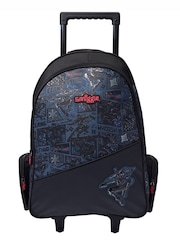 Smiggle Black Realm Trolley Backpack With Light-up Wheels - Image 1 of 4