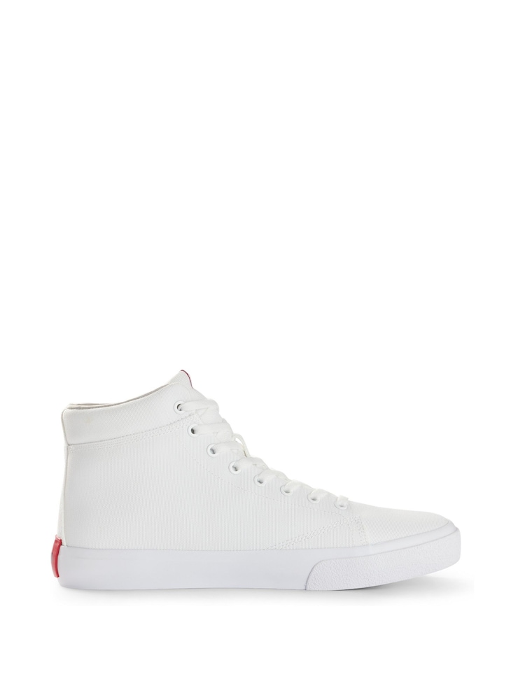 HUGO Canvas High-Top Trainers with Logo Patch - Image 1 of 5
