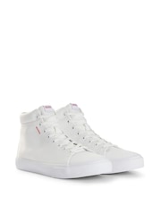 HUGO Canvas High-Top Trainers with Logo Patch - Image 2 of 5