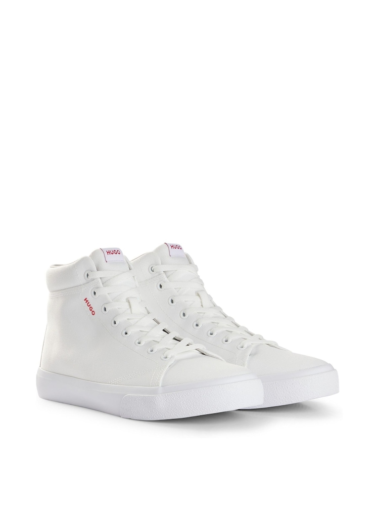 HUGO Canvas High-Top Trainers with Logo Patch - Image 2 of 5
