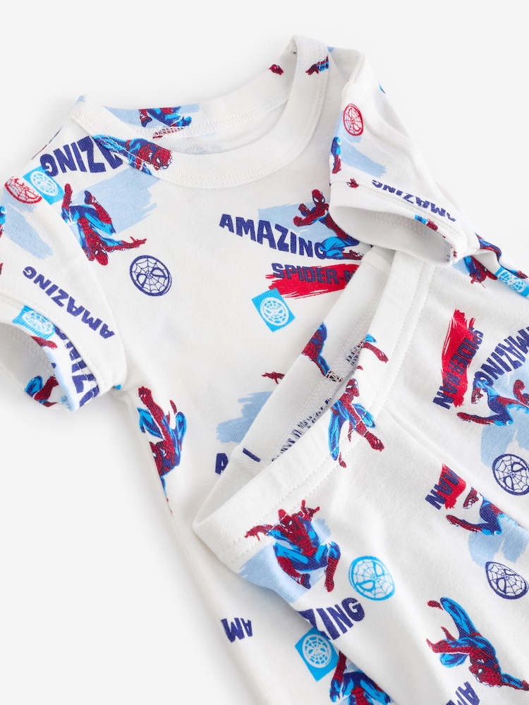 Gap White Marvel Spider-Man Cotton Pyjama Set (6mths-5yrs) - Image 3 of 3
