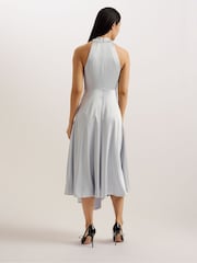 Ted Baker Grey Masae Twist Neck Midi Dress - Image 3 of 5