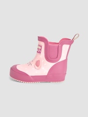JoJo Maman Bébé Pink Mouse Character Ankle Wellies - Image 3 of 4