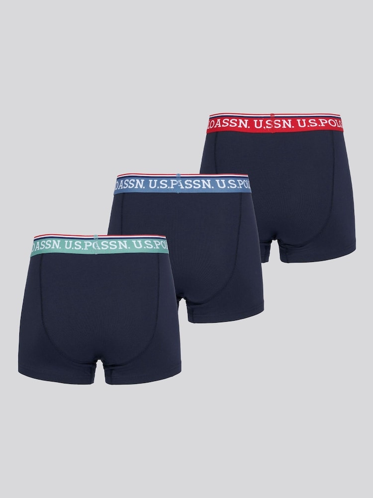 U.S. Polo Assn. Blue Mens Big & Tall Mixed Boxer Shorts 3 Pack - Image 1 of 3