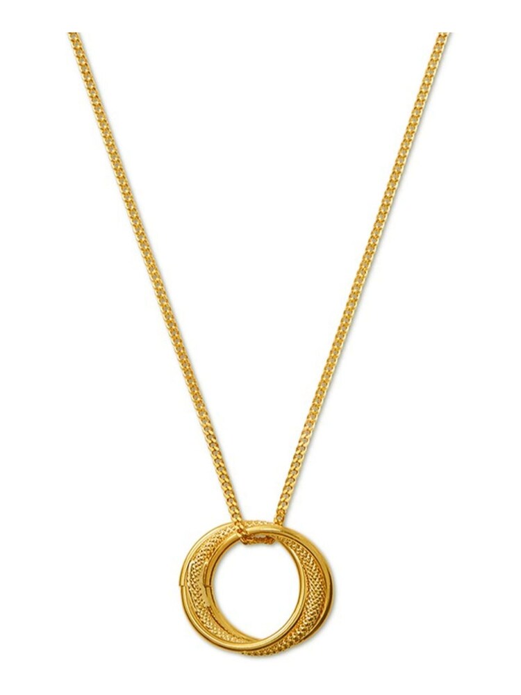 Orelia London 18k Gold Plating Textured Interlocking Open Circle 18" Necklace - Image 2 of 2