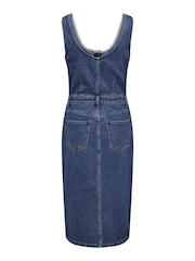 ONLY Blue Denim Button Up Cami Midi Dress - Image 5 of 5